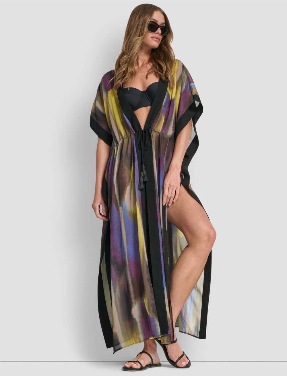 DKNY Women's Tie-Front Cover-Up Kaftan
